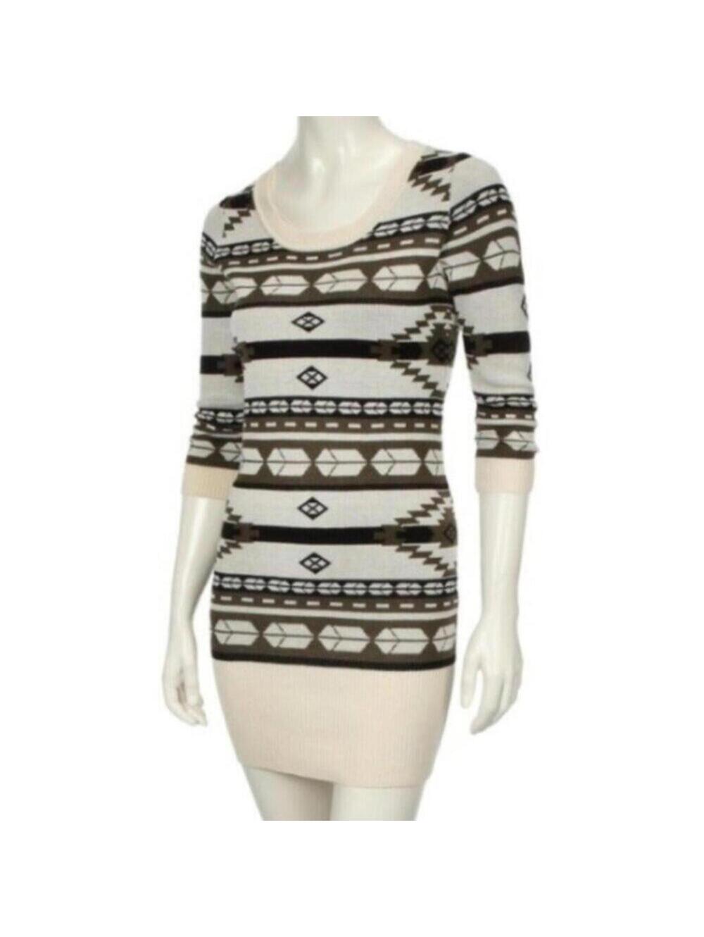 Cloud Chaser Southwestern Aztec Geometric Knit Sweater Dress Juniors XL NWT NEW